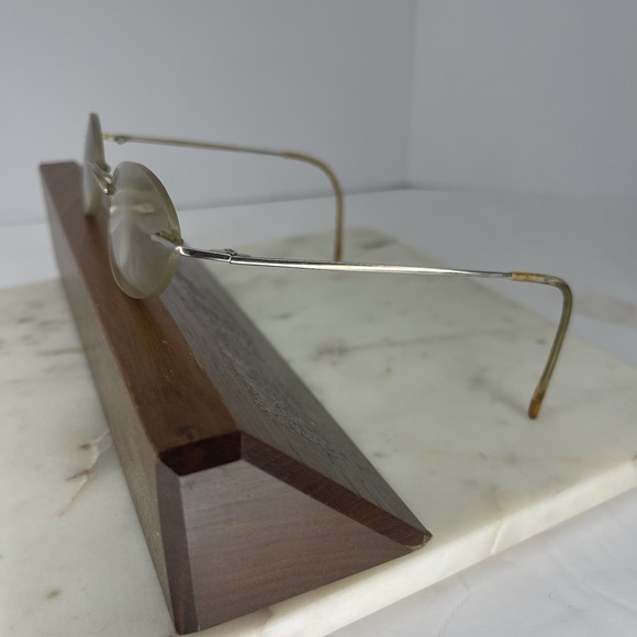 Vintage Rimless Eyeglasses Oval Retro Professor Grandma Light Academia Gold Tone - Picture 4 of 9